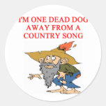 COUNTRY sad song Round Sticker