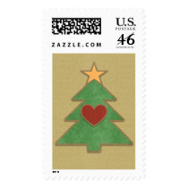 Country Scrapbook Style Holiday Tree Postage postage