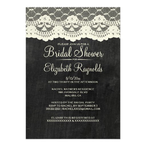 Country Slate Bridal Shower Invitations