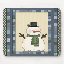 Country Snowman Christmas Mousepad