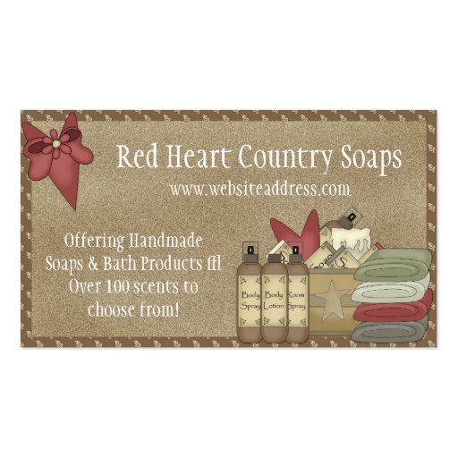 Country Soaps & Bath Products D2 Business Cards (front side)