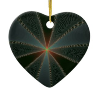 Country Star Double-Sided Heart Ceramic Christmas Ornament