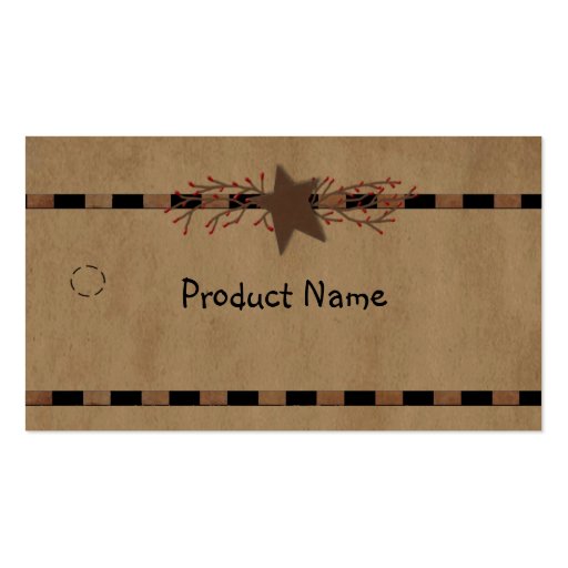 Country Star Hang Tag Business Card Template (front side)