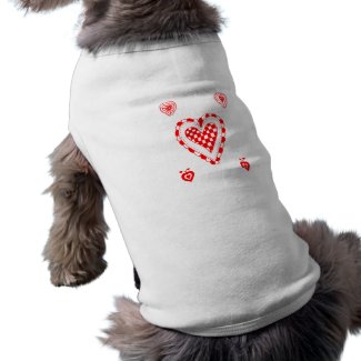 Country style heart, small heart corners design petshirt