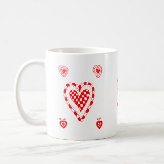 Country style heart, small heart corners design mug