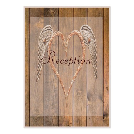 Country Style Rustic Angel Wings Wedding Business Card (front side)