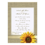Country Sunflower and Burlap Personalized Invitations