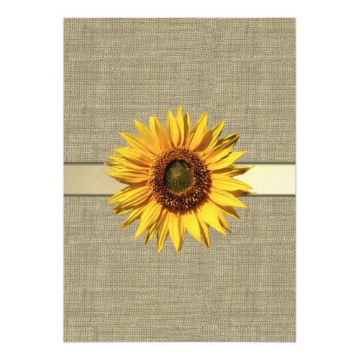 Country Sunflower and Burlap Personalized Invitations