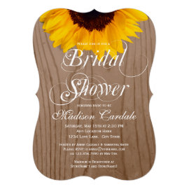 Country Sunflower Barn Wood Bridal Shower Invites