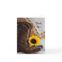 Country Sunflower Bridesmaid Thank You Card