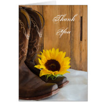 Country Sunflower Bridesmaid Thank You Card