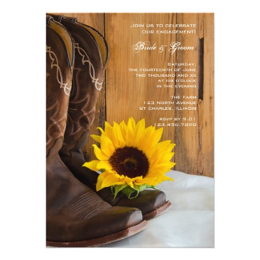 Country Sunflower Engagement Party Invitation