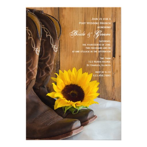 Country Sunflower Post Wedding Brunch Invitation