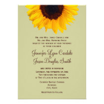 Country Sunflower Sage Rustic Wedding Invitations