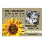 Country Sunflower Save the Date Custom Invitations