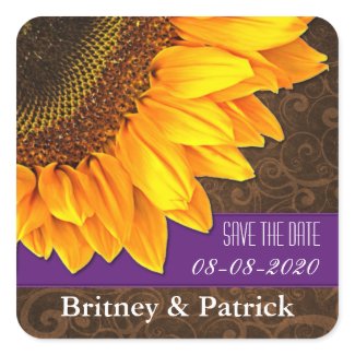 Country Sunflower Save the Date Wedding Stickers sticker