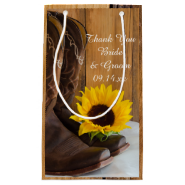 Country Sunflower Thank You Wedding Gift Bags Small Gift Bag
