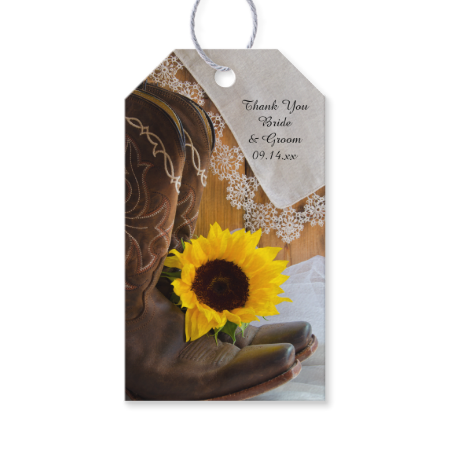 Country Sunflower Wedding Favor Tags Pack Of Gift Tags