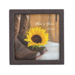 Country Sunflower Wedding Gift Box Premium Jewelry Box