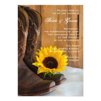 Country Sunflower Wedding Invitation