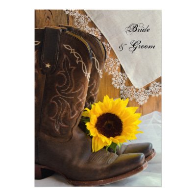 Country Sunflower Wedding Invitation