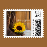 Country Sunflower Wedding Postage Stamp stamps