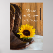 Country Sunflower Wedding Poster Print Print