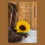 Country Sunflower Wedding Response Card invitations
