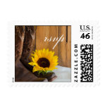 Country Sunflower Wedding RSVP Stamp