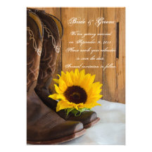 Country Sunflower Wedding Save the Date Invitation