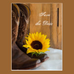 Country Sunflower Wedding Save the Date Postcard postcards