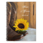 Country Sunflower Wedding Spiral Notebook