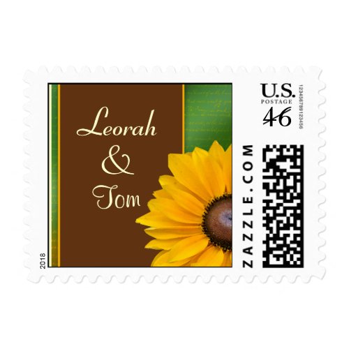 Country Sunflower wedding stamp template stamp