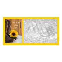 Country Sunflower Wedding Thank You Photo Card