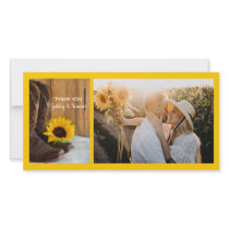 Country Sunflower Wedding Thank You Photo Card