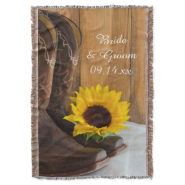 Country Sunflower Wedding Throw