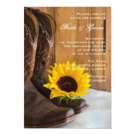 Country Sunflower Western Wedding Invitation