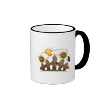 country sunflowers coffee mugs