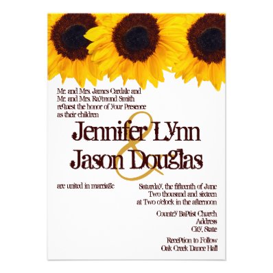Country Sunflowers Rustic Wedding Invitations