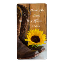 Country Sunflowers Wedding Thank You Label
