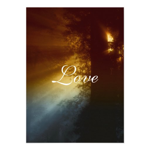 Country Sunrise Tree Silhouette Wedding Invitation