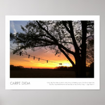 Country Sunset Clothes Line Photography Poster