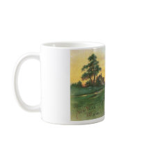 Country Sunset New Year Wishes mugs by pinkalmond Country Sunset New Year Wishes mugs