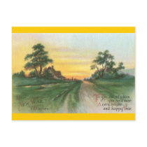 Country Sunset New Year Wishes postcards by pinkalmond Country Sunset New Year Wishes postcards