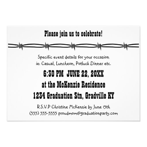 Country Sweetheart Girl Grad Denim Jean Style Invite