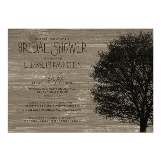 Country Tree Branches Bridal Shower Invitations