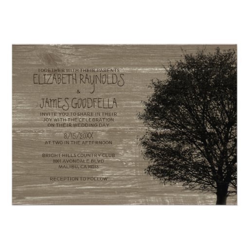 Country Tree Branches Wedding Invitations