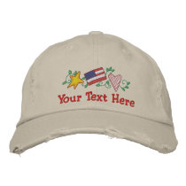 Country USA - Customize embroidered hats by Embroidery4U Country USA - Customize embroidered hats