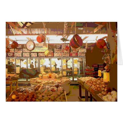 Country Vegetable Stand Card by figstreetstudio