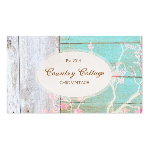 Country Vintage Shabby Rustic Wood Chic Boutique Business Card